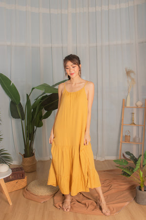 
                  
                    Load image into Gallery viewer, * PREMIUM * - Ayeslia Drop Hem Maxi Dress in Mustard - Self Manufactured by LBRLABEL
                  
                