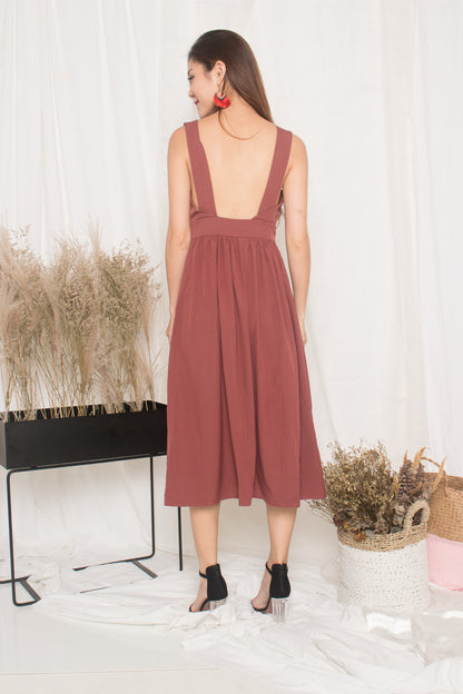 Maisie Low Back Dress in Blush