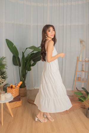 
                  
                    Load image into Gallery viewer, *PREMIUM* - Joeylia Tiered Maxi Dress in White - Self Manufactured by LBRLABEL
                  
                
