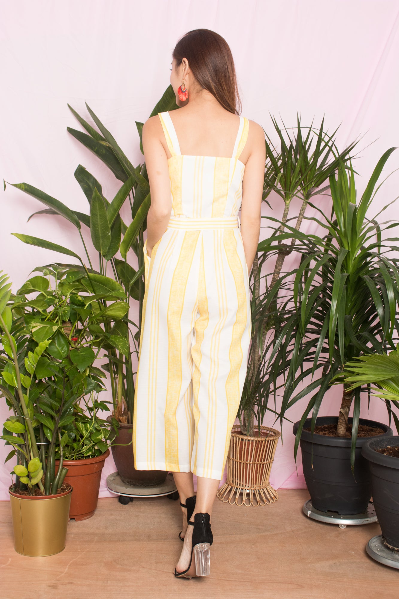 Nally Stripes Jumpsuit in Yellow