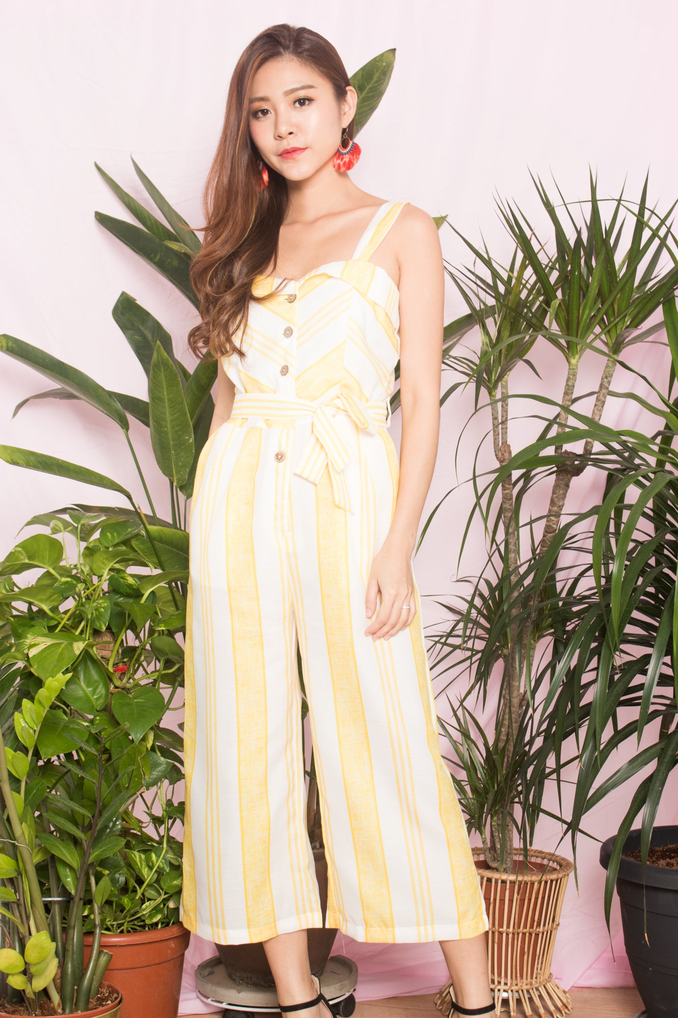 Nally Stripes Jumpsuit in Yellow