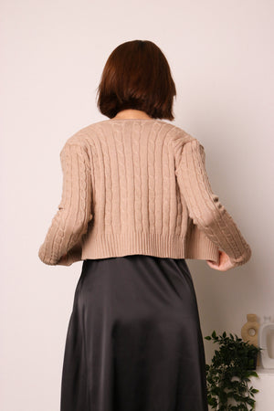 
                  
                    Load image into Gallery viewer, Averie Knitted Cardigan in Mocha Brown
                  
                