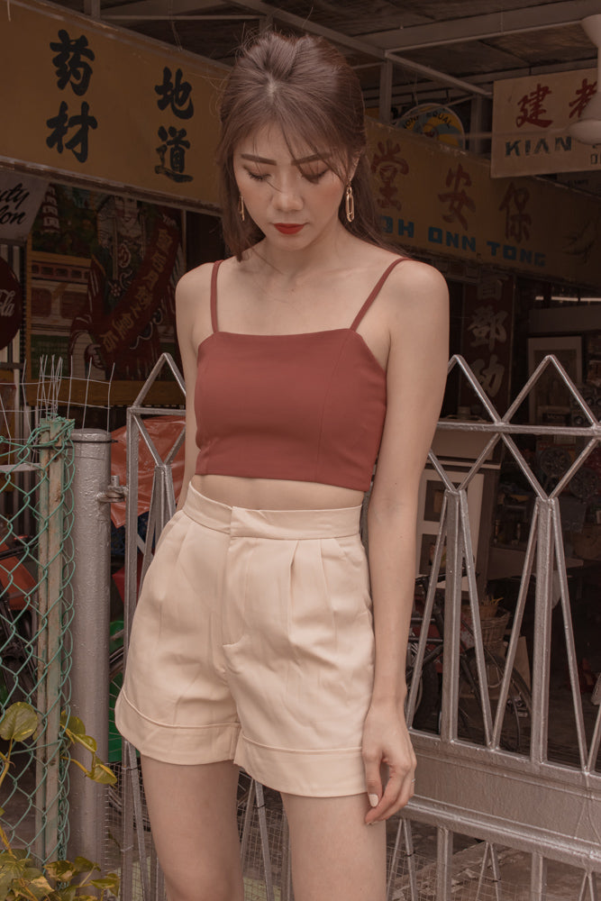 
                  
                    Load image into Gallery viewer, *PREMIUM* - Rizlia Cami Spag Top in Rust - Self Manufactured by LBRLABEL
                  
                