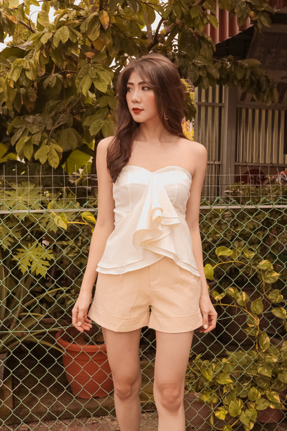 *PREMIUM* - Floralia 2 Ways Bustier Top in White - Self Manufactured by LBRLABEL