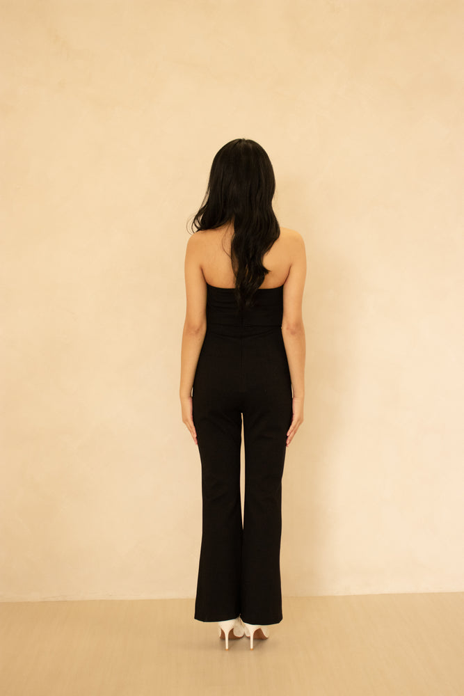 
                  
                    Load image into Gallery viewer, Ivorlia Slit Jumpsuit in Black
                  
                