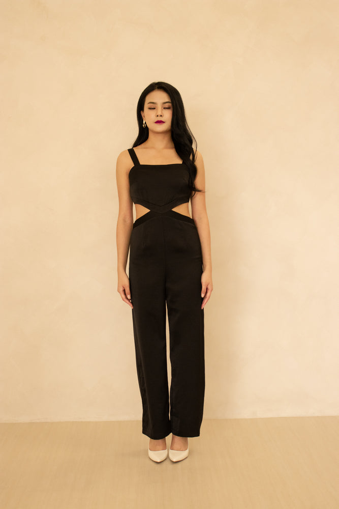 
                  
                    Load image into Gallery viewer, Leyslia Cut Out Jumpsuit in Black
                  
                