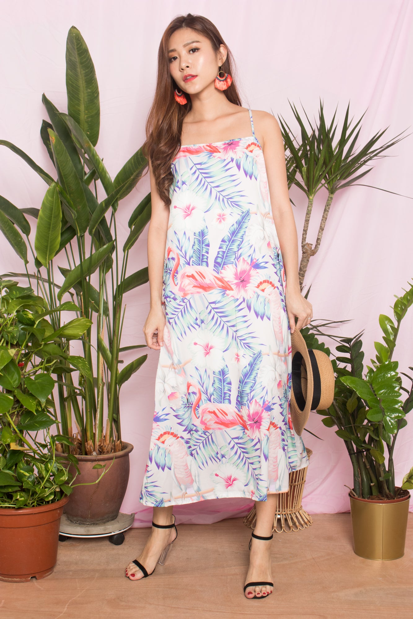 Floer Printed Flamingo Dress