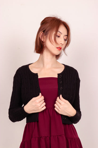Averie Knitted Cardigan in Black