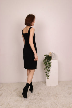 
                  
                    Load image into Gallery viewer, Adelia Slit Dress in Black
                  
                