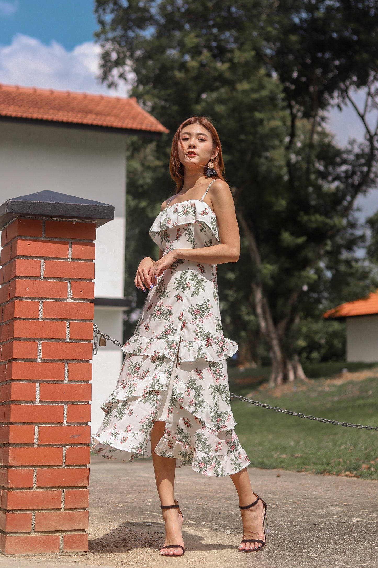 *PREMIUM * Eugilia Floral Layer Dress in White - Self Manufactured by LBRLABEL