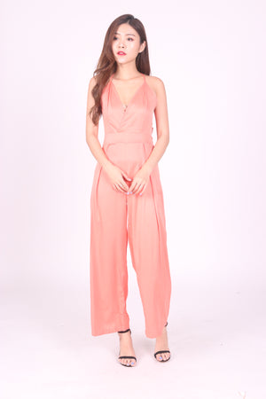 
                  
                    Load image into Gallery viewer, Acka Satin Jumpsuit in Peach
                  
                