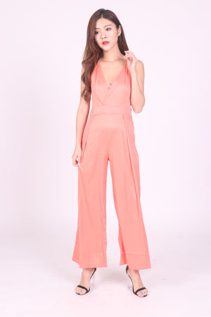 
                  
                    Load image into Gallery viewer, Acka Satin Jumpsuit in Peach
                  
                