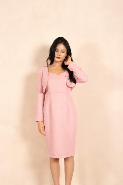 Gisellia Tweed Dress in Pink