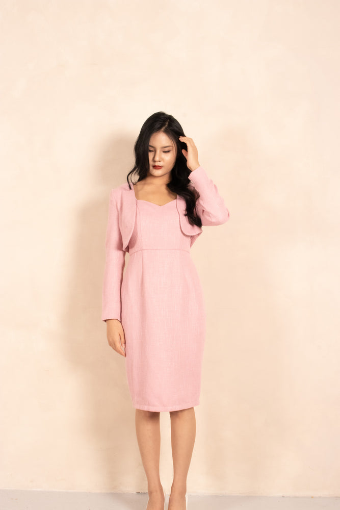 
                  
                    Load image into Gallery viewer, Gisellia Tweed Dress in Pink
                  
                