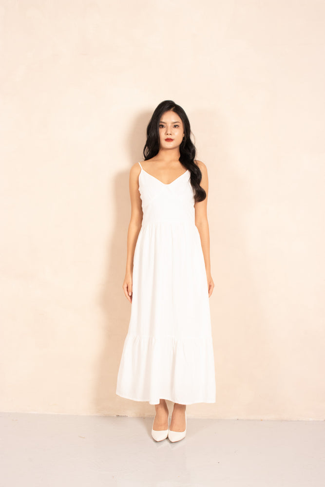 
                  
                    Load image into Gallery viewer, Cherie Midi Dress in White
                  
                