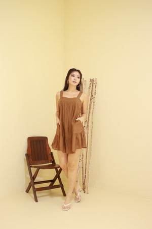 
                  
                    Load image into Gallery viewer, Hailey Linen Dress in Mocha
                  
                