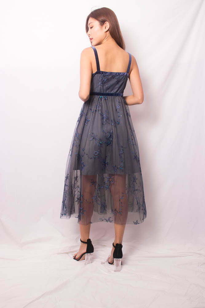 
                  
                    Load image into Gallery viewer, * LUXE * Starie Mesh Dress in Navy
                  
                