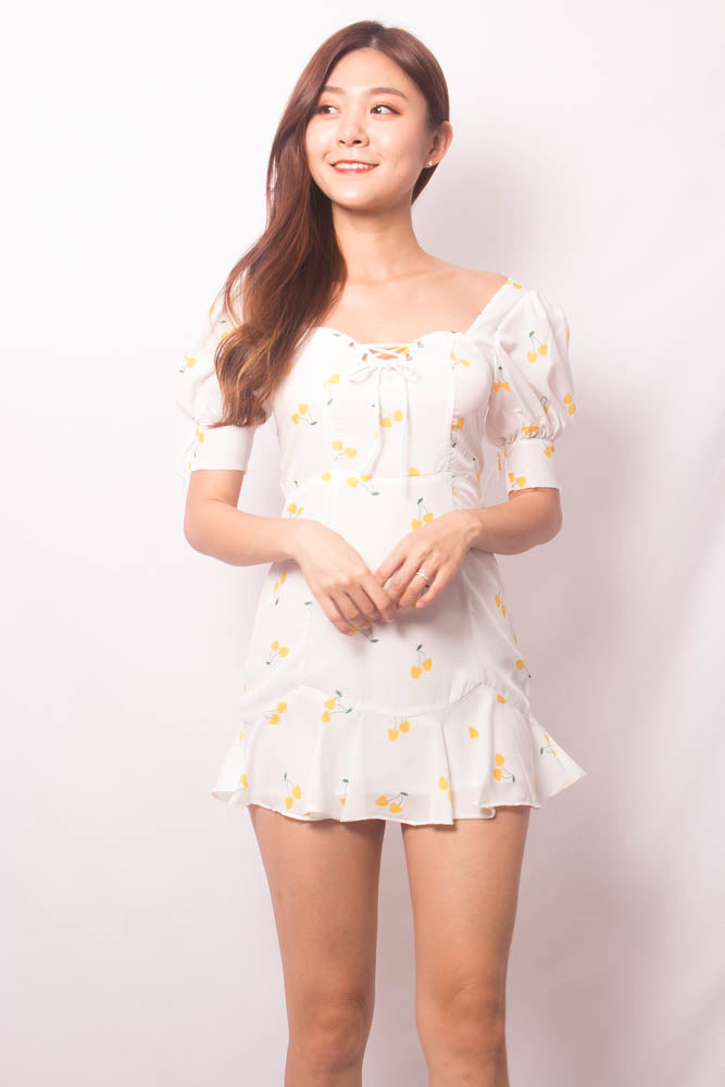 Elealie Printed Babydoll Dress