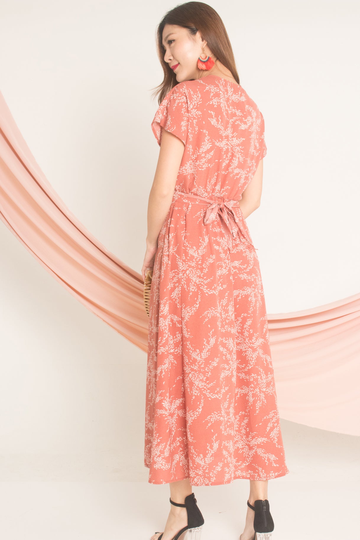 Seri Printed Maxi Dress in Blush