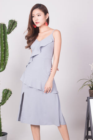 
                  
                    Load image into Gallery viewer, Serahlyn Flutter Midi Dress in Grey
                  
                