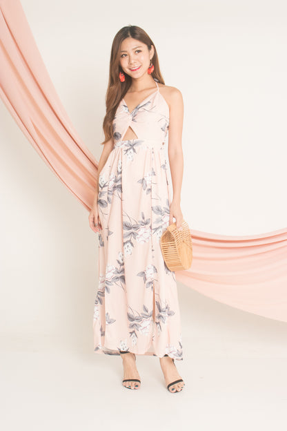 Adella Floral Maxi Dress in Pink