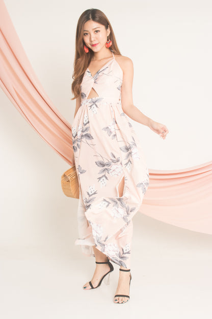 Adella Floral Maxi Dress in Pink