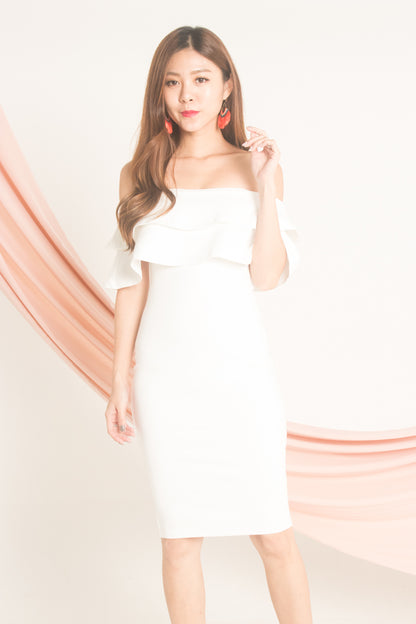 Jellima Off Shoulder Dress in White