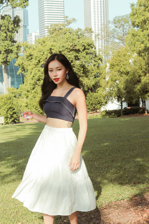 
                  
                    Load image into Gallery viewer, * PREMIUM * - Ethelia Midi Skirt in White - SELF MANUFACTURED BY LBRLABEL
                  
                