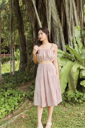 
                  
                    Load image into Gallery viewer, Ethelia Midi Skirt in Mauve Pink
                  
                