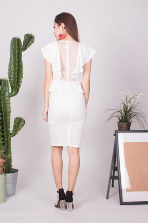 
                  
                    Load image into Gallery viewer, Klerisa Flutter Lace Dress in White
                  
                