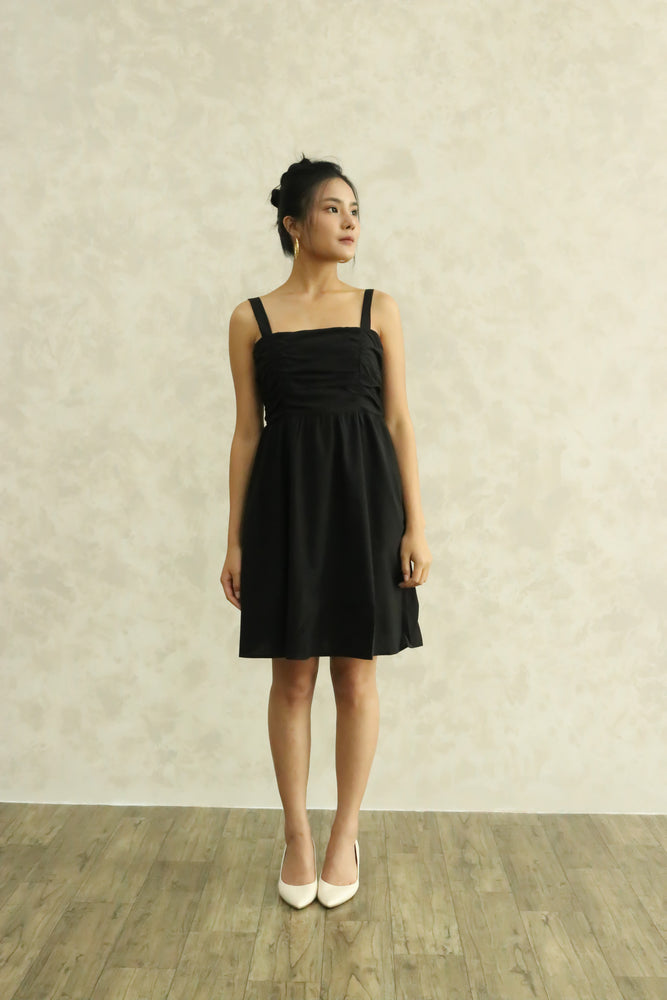 
                  
                    Load image into Gallery viewer, Stace Ruched Dress in Black
                  
                