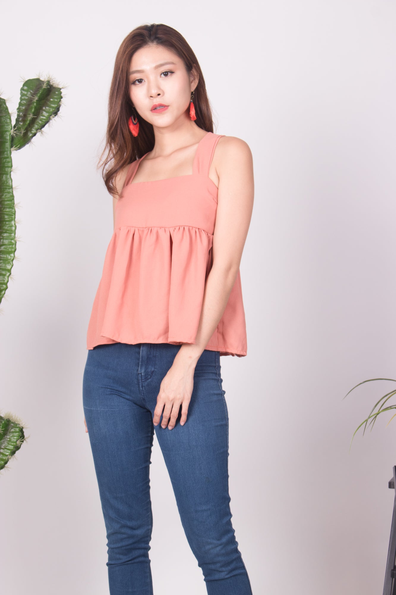 CEIRA BABYDOLL TOP IN BLUSH
