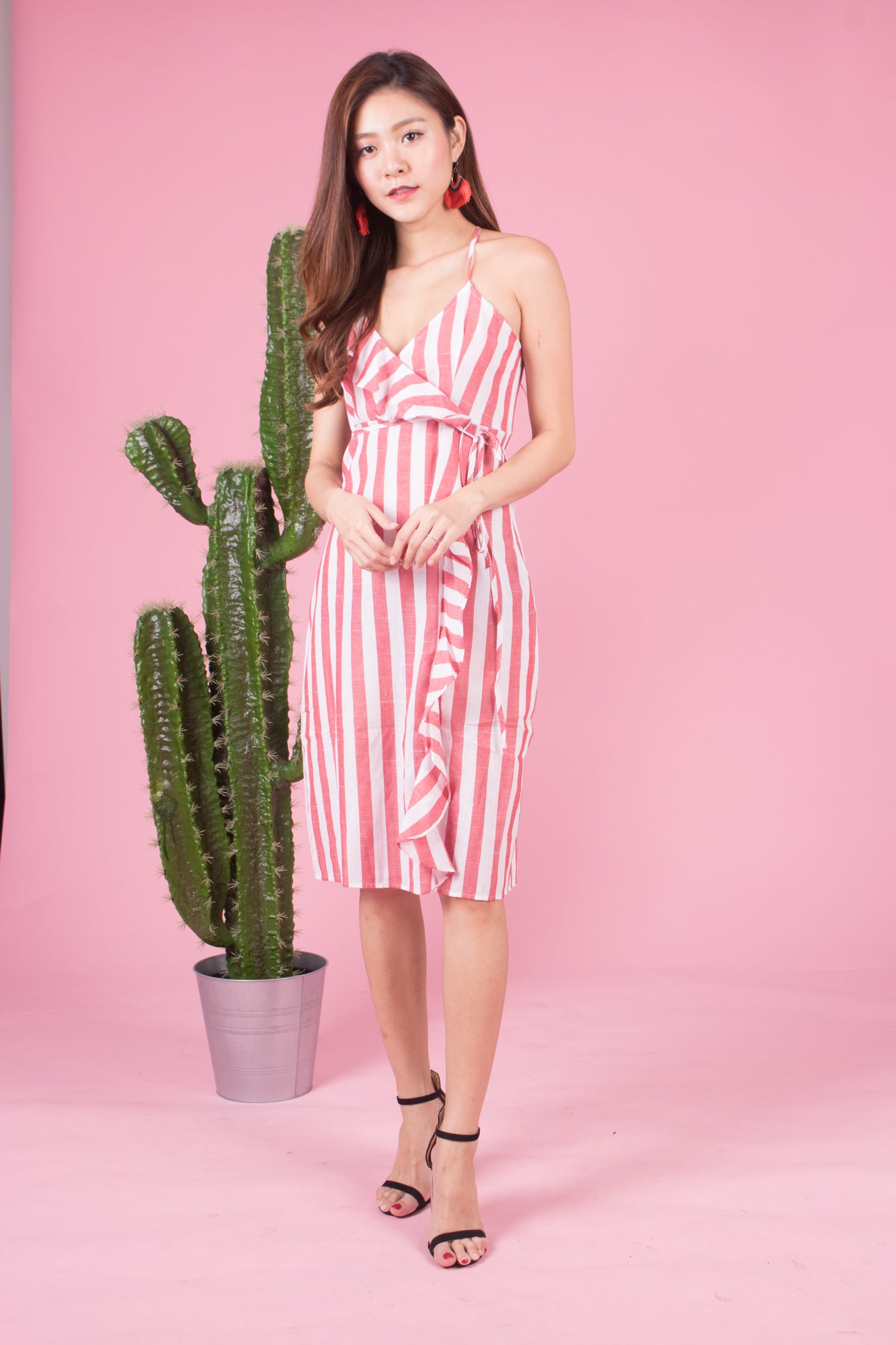 *LUXE* Zeola Stripes Dress in Pink