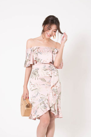 
                  
                    Load image into Gallery viewer, Hathalia Floral Flutter Dress in Pink
                  
                