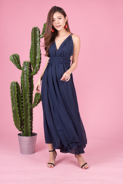 *LUXE* Berlynia Gown Dress in Navy