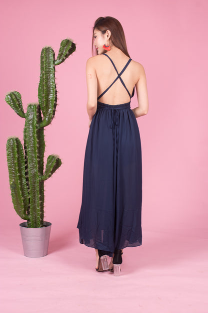 *LUXE* Berlynia Gown Dress in Navy
