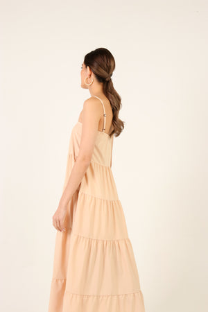 
                  
                    Load image into Gallery viewer, Dahlia Tiered Maxi Dress in Beige
                  
                