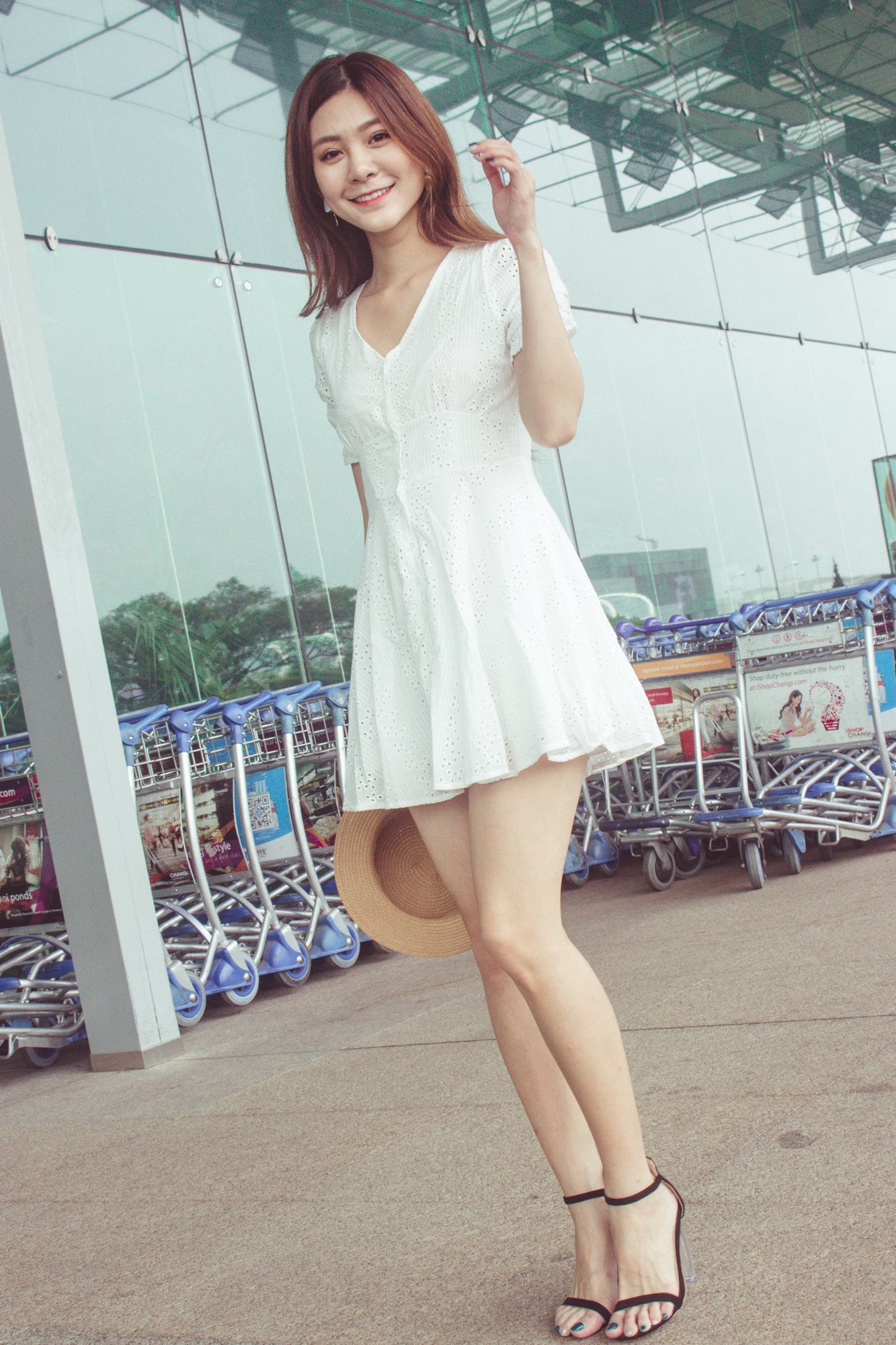 Voralle Crochet Dress in White