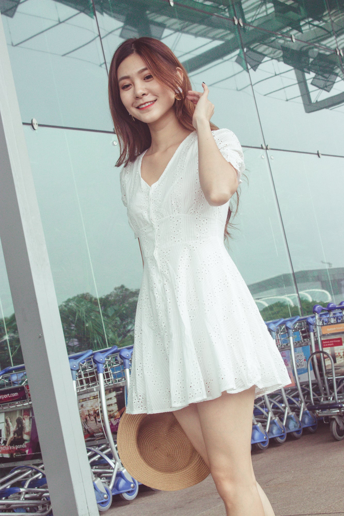 Voralle Crochet Dress in White