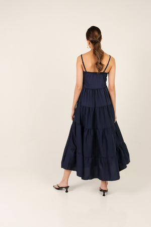 
                  
                    Load image into Gallery viewer, Dahlia Tiered Maxi Dress in Navy
                  
                