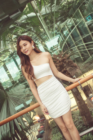 
                  
                    Load image into Gallery viewer, Tiffania Toga Bodycon Dress in White
                  
                