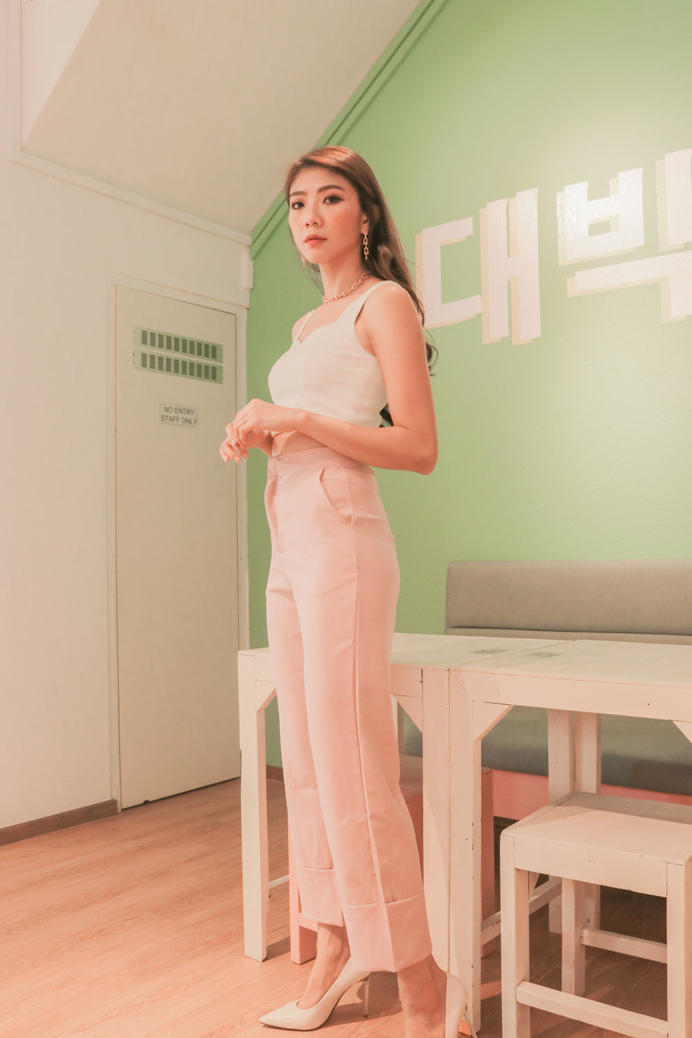 * PREMIUM * - Tinalia Straight Cut Highwaisted Pants in Lilac Pink - Self Manufactured by LBRLABEL