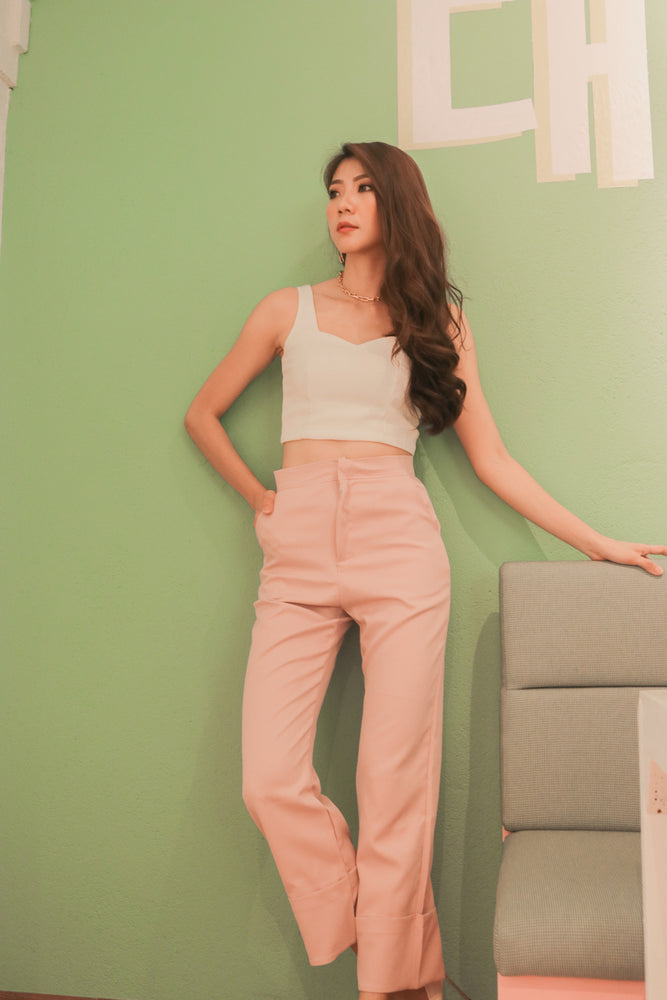 
                  
                    Load image into Gallery viewer, * PREMIUM * - Tinalia Straight Cut Highwaisted Pants in Lilac Pink - Self Manufactured by LBRLABEL
                  
                