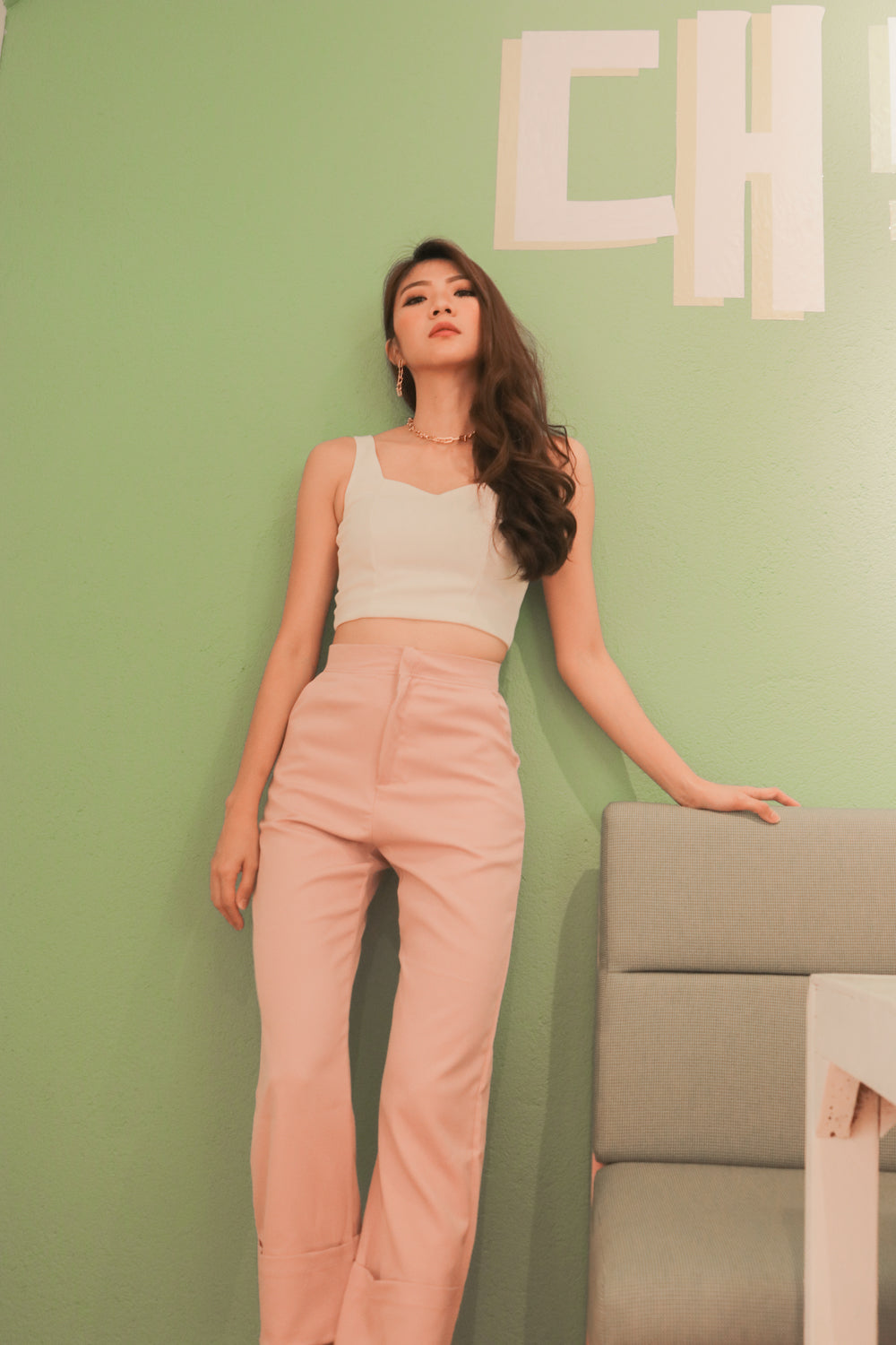 * PREMIUM * - Tinalia Straight Cut Highwaisted Pants in Lilac Pink - Self Manufactured by LBRLABEL