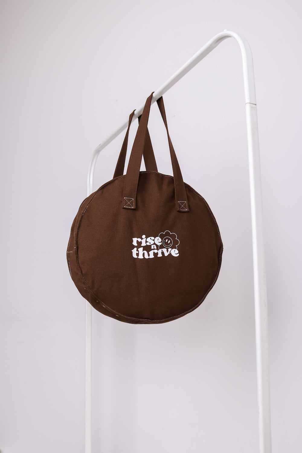 Rise & Thrive Circular Tote Bag in Mocha Brown