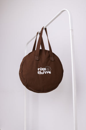 
                  
                    Load image into Gallery viewer, Rise &amp;amp; Thrive Circular Tote Bag in Mocha Brown
                  
                