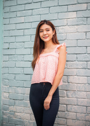 
                  
                    Load image into Gallery viewer, Violette Crochet Top In Pink
                  
                