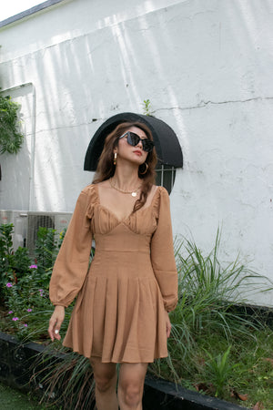 
                  
                    Load image into Gallery viewer, Sabrina Linen Dress in Mocha
                  
                