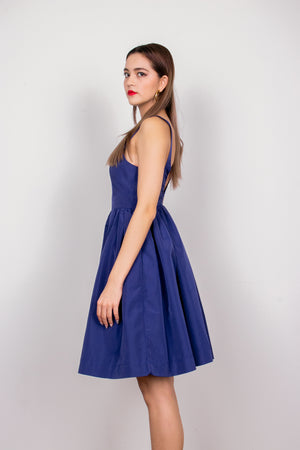 
                  
                    Load image into Gallery viewer, Stellar Bare Back Skater Dress in Cobalt Blue
                  
                