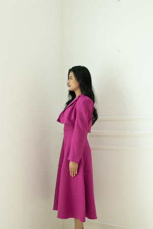 
                  
                    Load image into Gallery viewer, Anthea Midi Dress in Magenta
                  
                